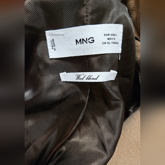 MANGO Lapels wool coat. Tan. Size Large. NWOT - Picture 11 of 16